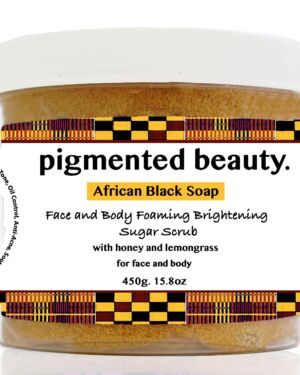 Hydrating and Even Tone African Black Soap Sugar Scrub with Honey and Lemongrass Tea