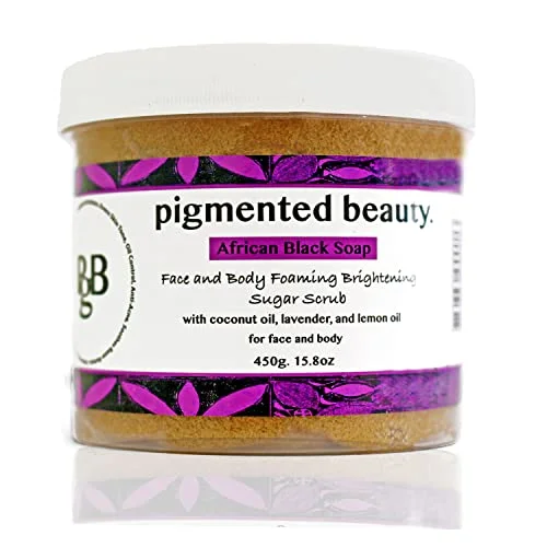 Cleansing and Beautifying African Black Soap Wash and Scrub Combo with Lavender and Lemon Oil